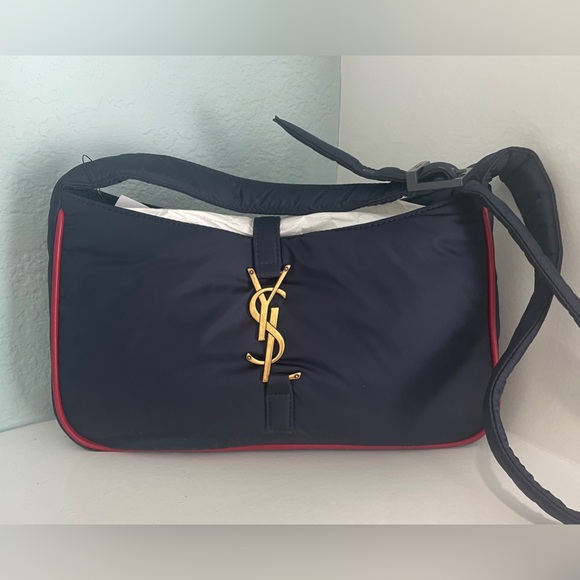 Saint Laurent NEW YSL with tags Navy Blue and Red Econyl Nylon Le 5 A 7 Hobo - Picture 7 of 14